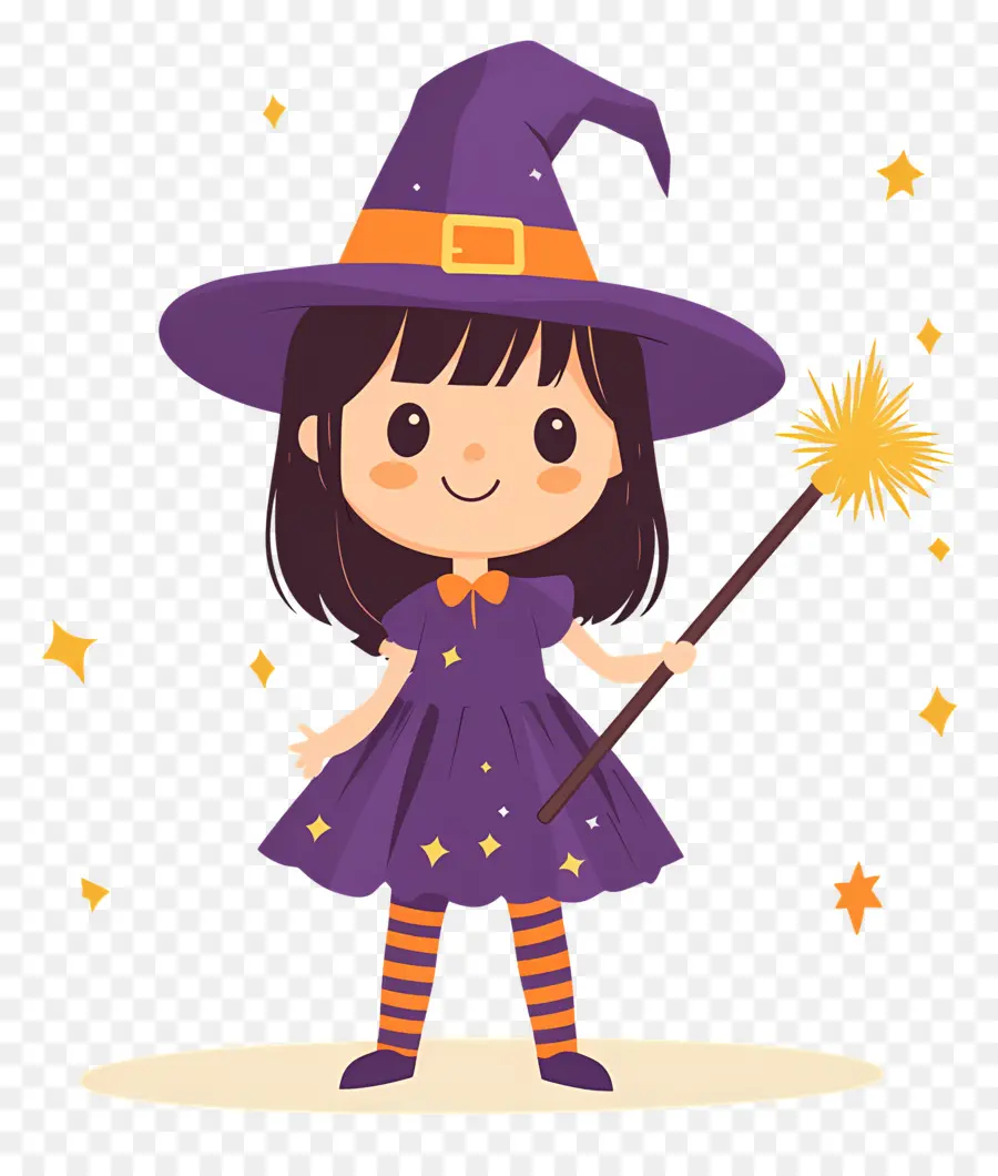 Linda Bruja De Halloween，Bruja Púrpura PNG