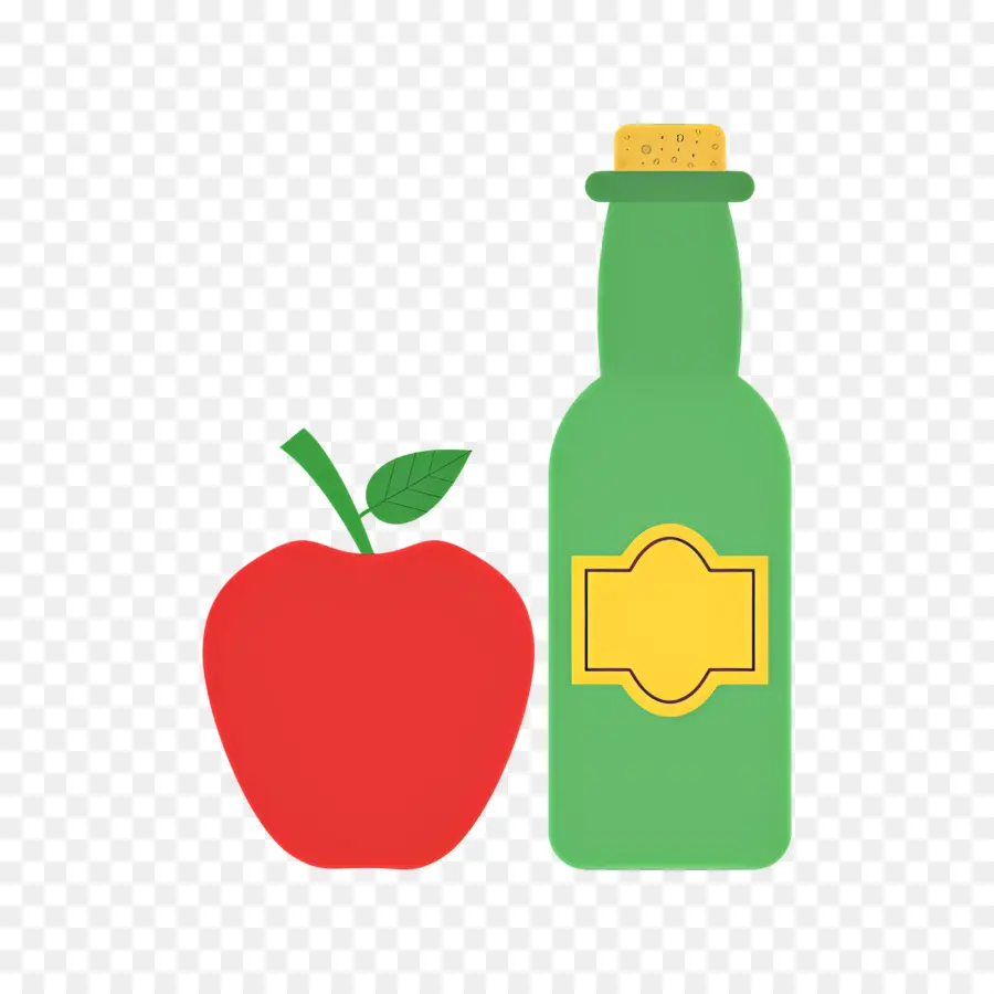 Vinagre De Manzana，Manzana Y Botella PNG