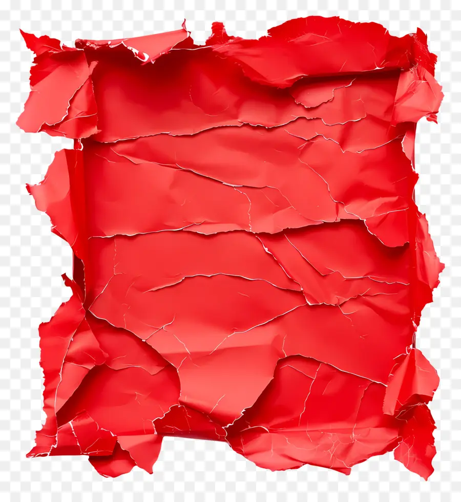 Papel Rasgado Rojo，Papel Arrugado Rojo PNG