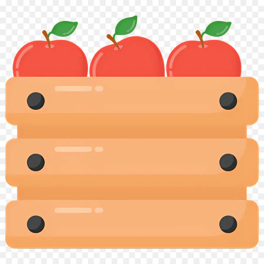 Caja De Cosecha，Manzanas Rojas PNG