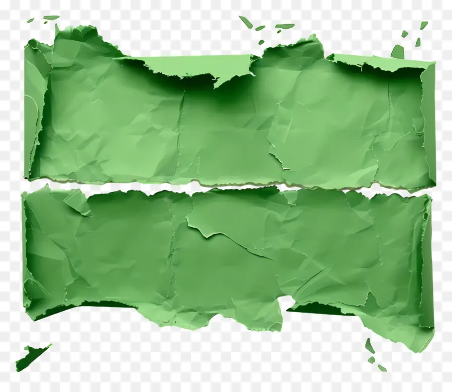 Papel Rasgado Verde，Papel Arrugado Verde PNG