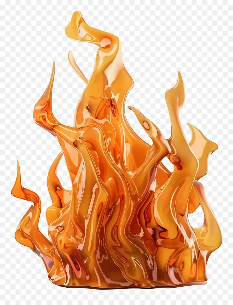 Fuego 3d，Llamas Naranjas PNG