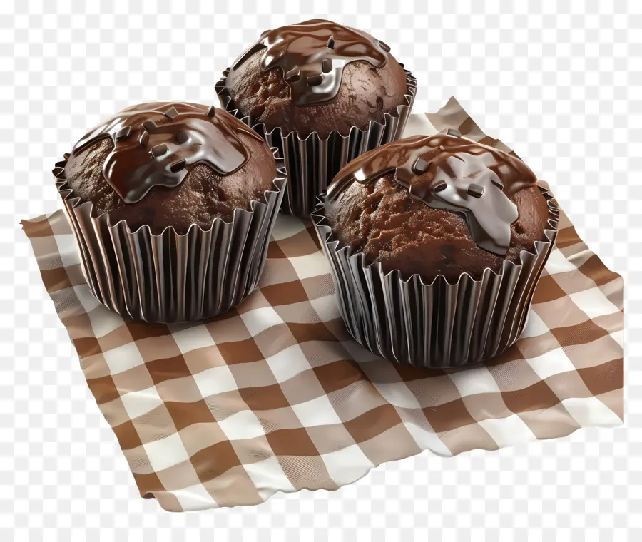 Muffins De Chocolate，Postre PNG