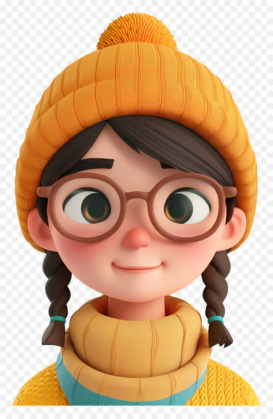 Avatar De Mujer 3d，Chica Con Sombrero Amarillo PNG