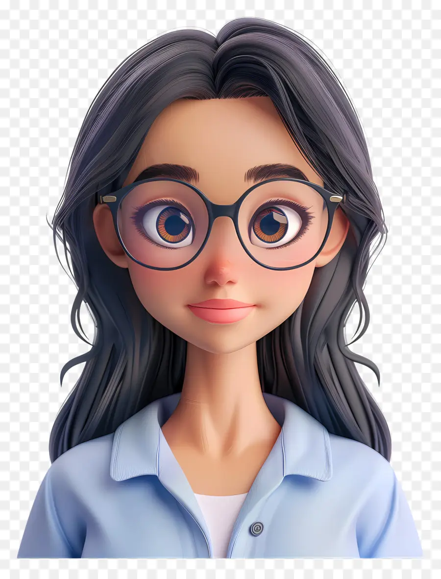 Avatar De Mujer 3d，Chica Con Gafas PNG