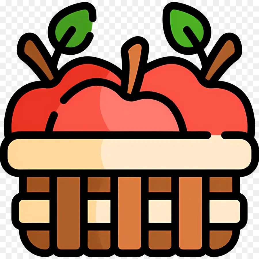 Canasta De Manzanas，Cesta De Manzanas Rojas PNG