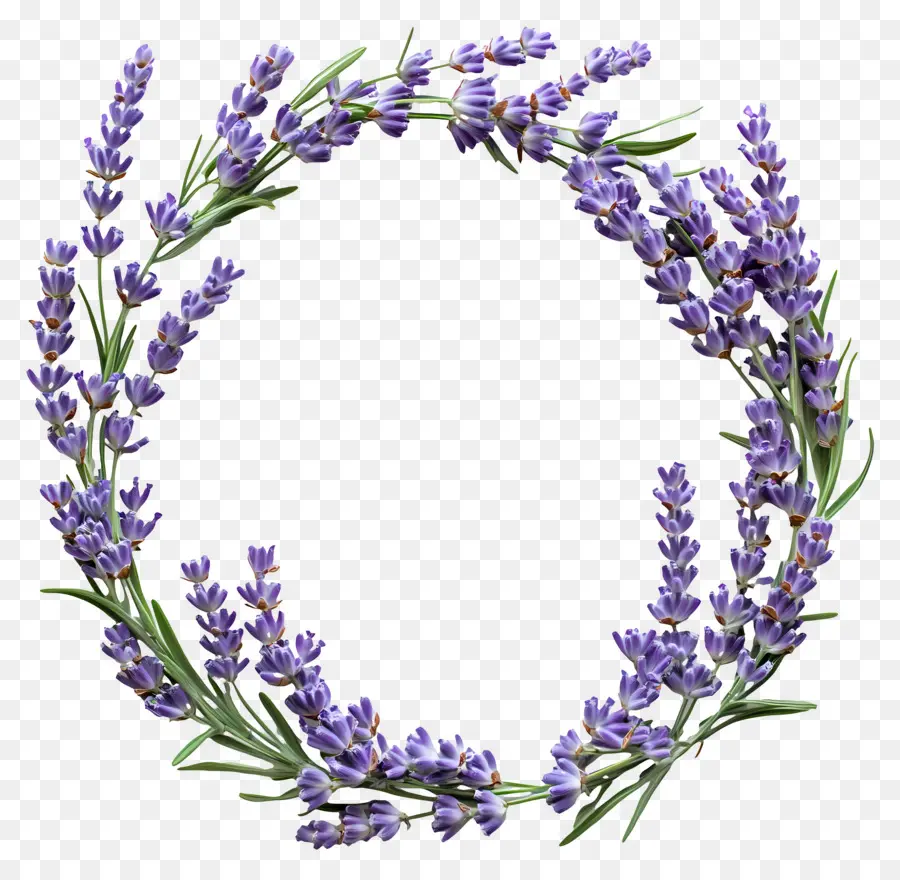 Marco Circular，Corona De Lavanda PNG