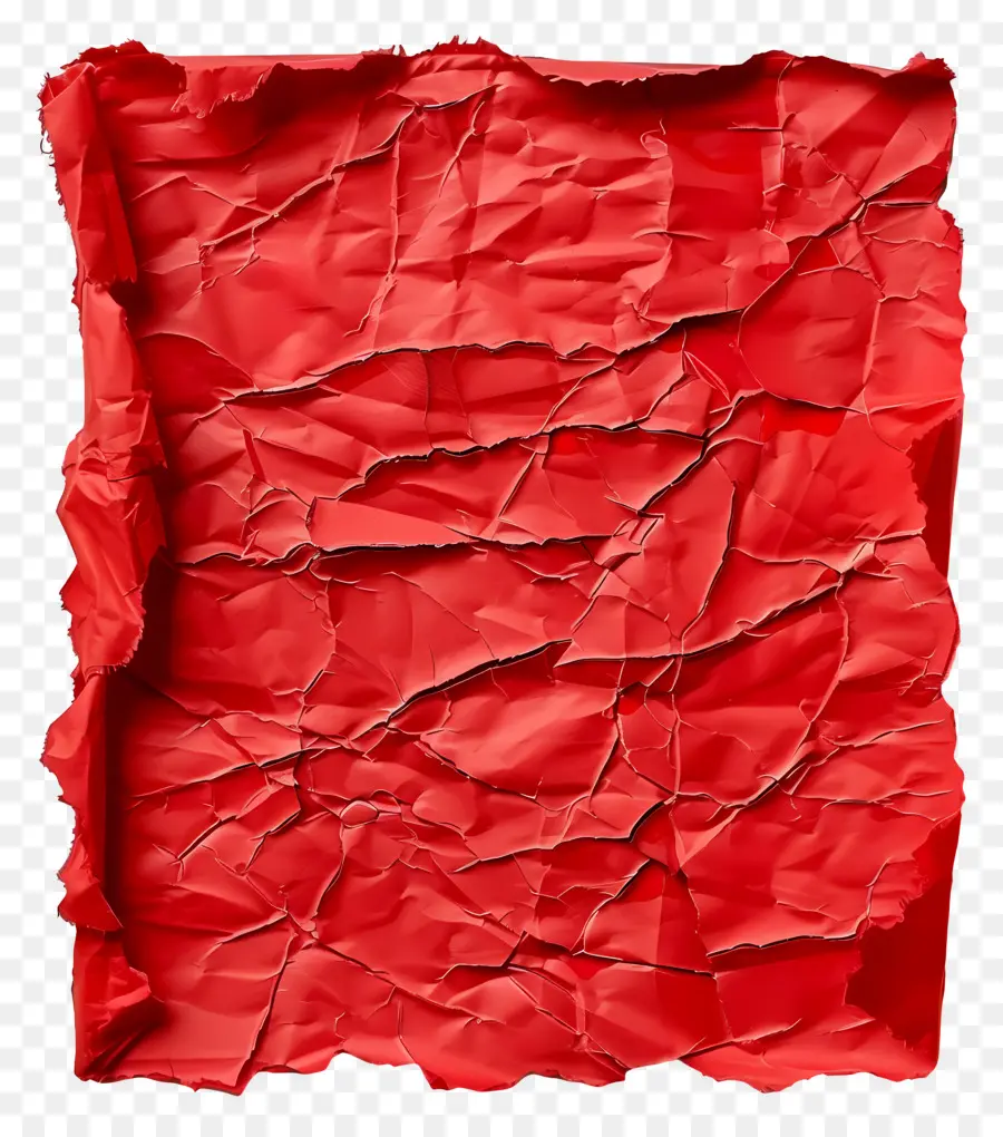 Papel Rasgado Rojo，Papel Arrugado Rojo PNG