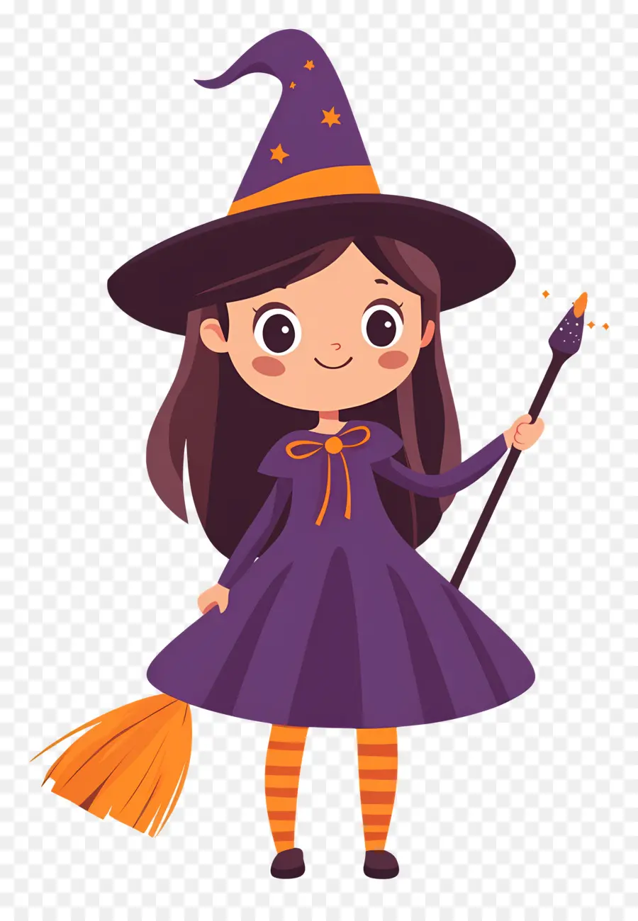 Linda Bruja De Halloween，Bruja Púrpura PNG