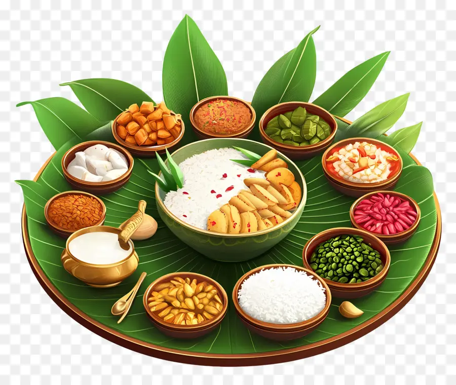 Onam Sadhya，Plato De Comida Tradicional PNG