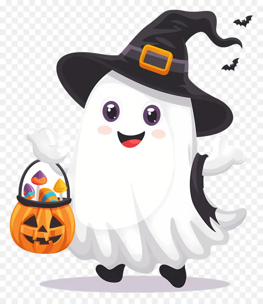 Fantasma De Halloween，Fantasma Con Caramelo PNG