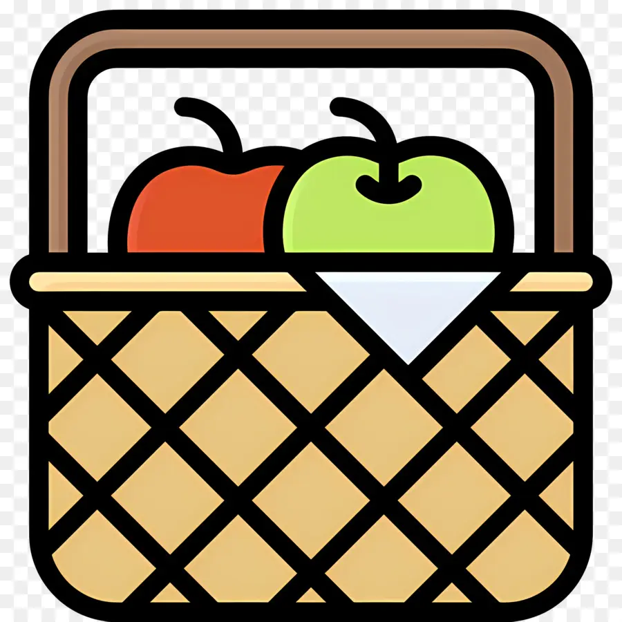 Canasta De Manzanas，Cesta De Frutas PNG