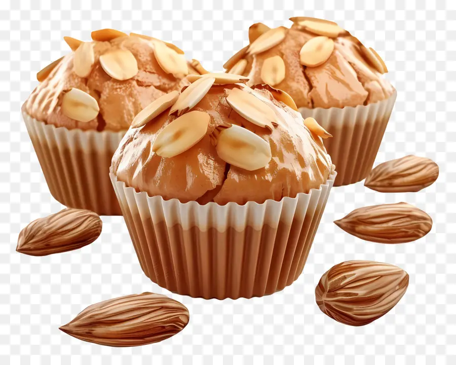 Muffins De Almendras，Magdalenas PNG