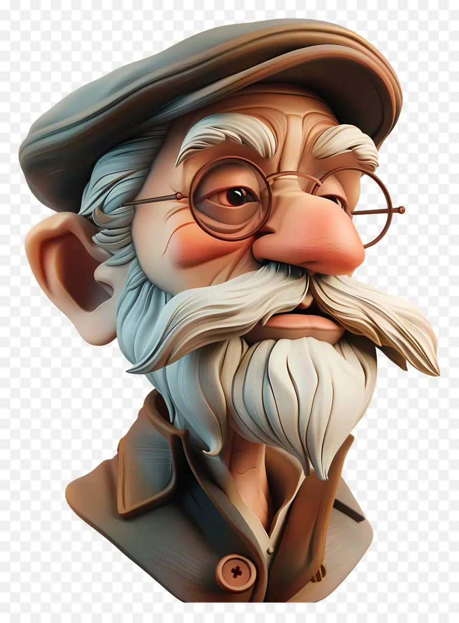 Avatar De Anciano 3d，Anciano Con Gafas PNG