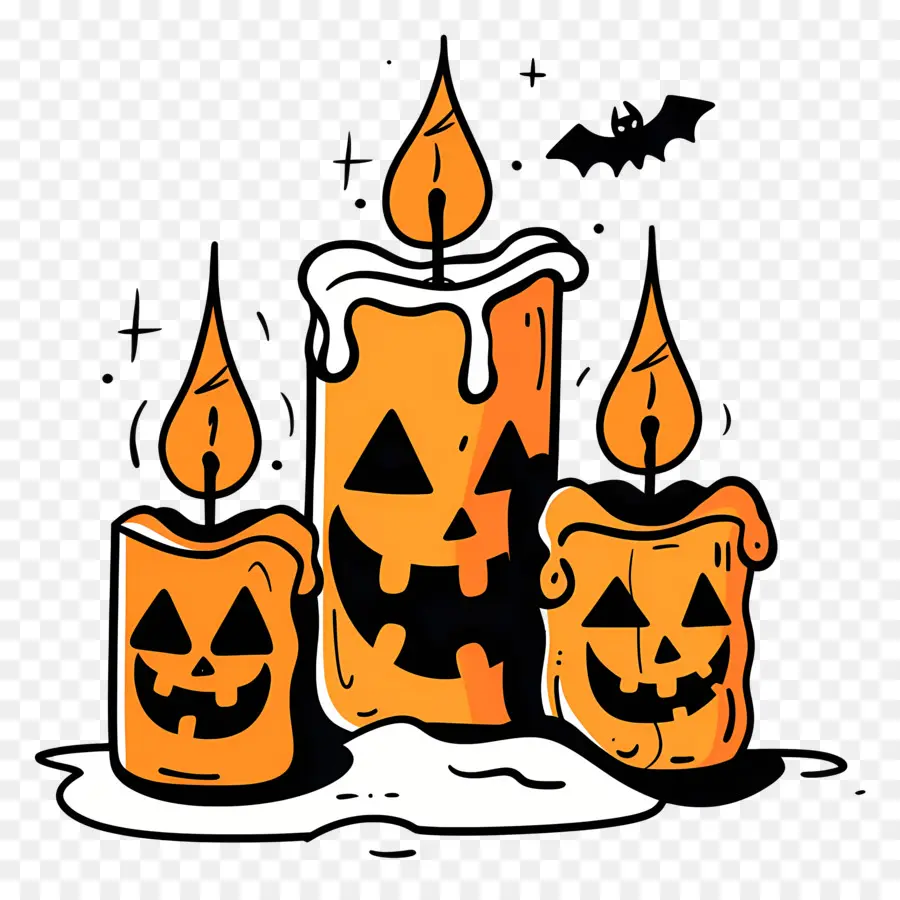 Velas De Halloween，Calabaza PNG