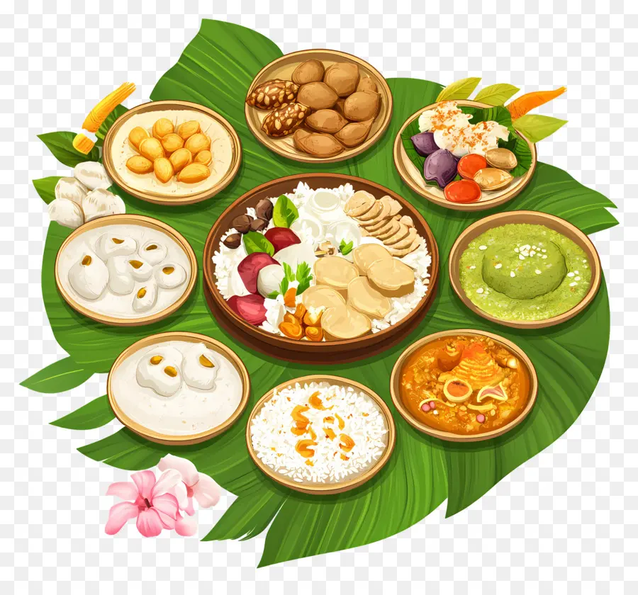 Onam Sadhya，Plato De Comida Tradicional PNG