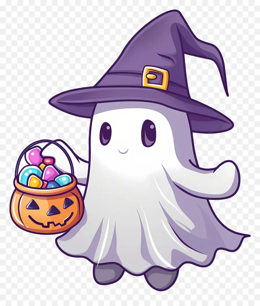 Fantasma De Halloween，Fantasma Con Caramelo PNG