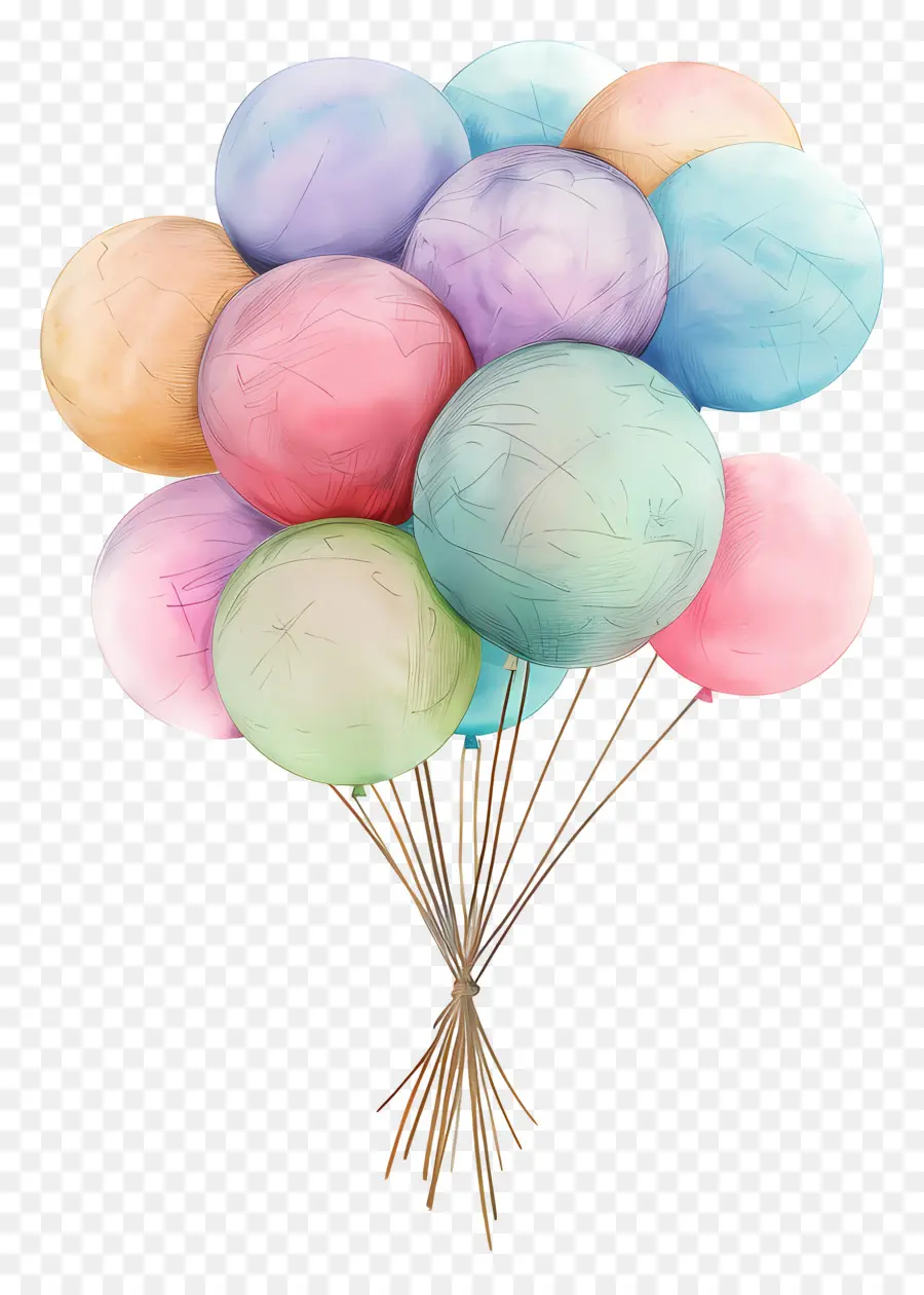 Globos Pastel，Globos Coloridos PNG