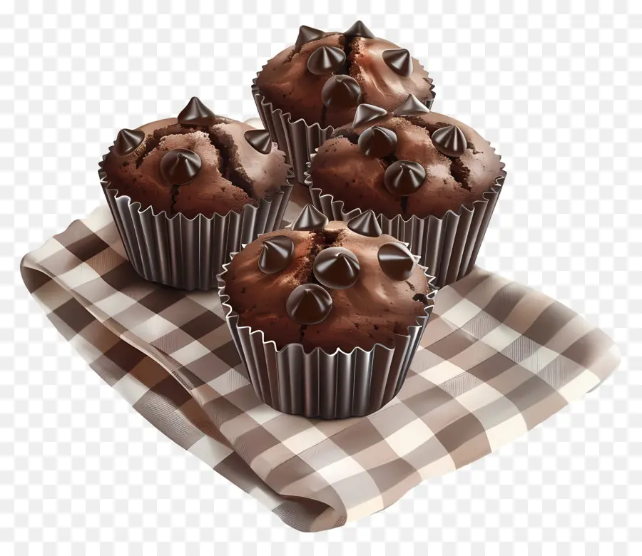 Muffins De Chocolate，Muffins Con Chispas De Chocolate PNG