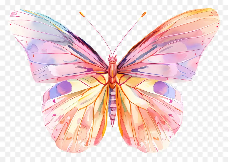 Mariposa Pastel，Mariposa Colorida PNG