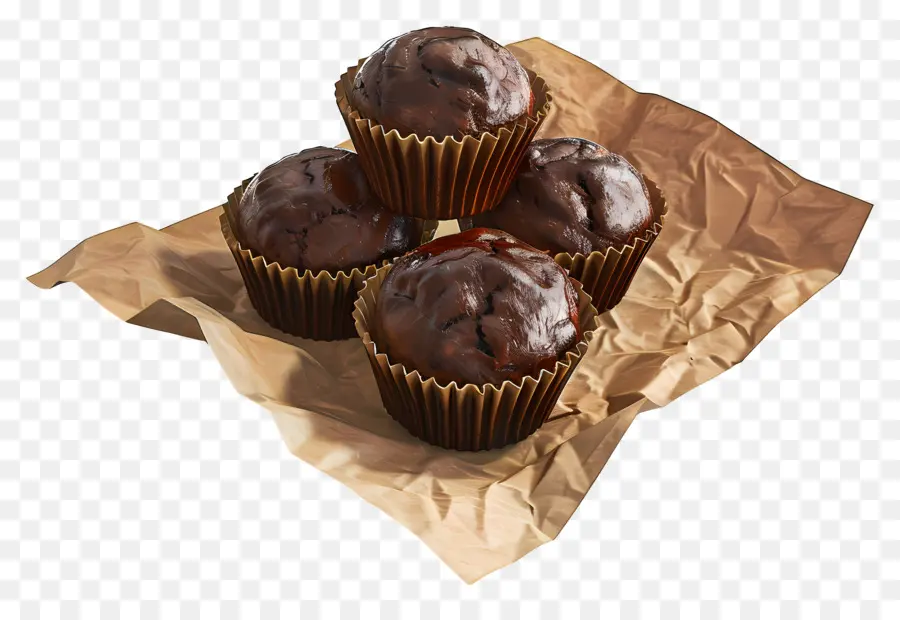 Muffins De Chocolate，Postre PNG