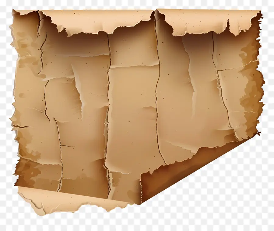 Papel Rasgado Marrón，Pergamino Viejo PNG