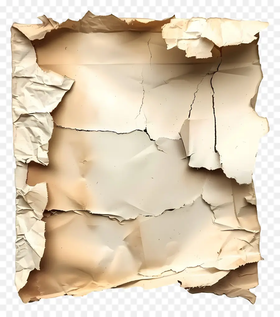 Papel Viejo Rasgado，Papel Agrietado PNG