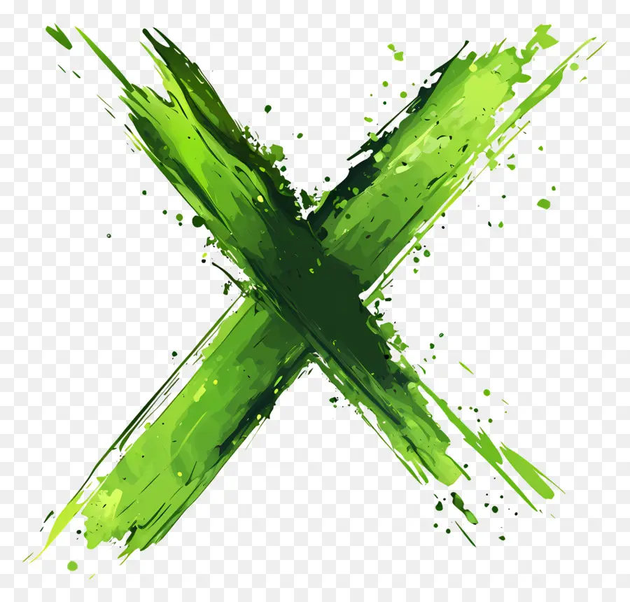 Verde X，Cruz PNG