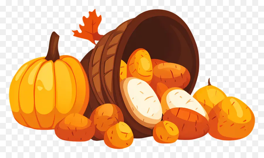 Cosecha De Otoño，Calabaza Y Patatas PNG