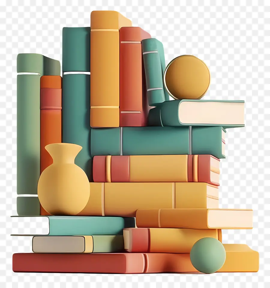 Pila De Libros 3d，Pila De Libros PNG