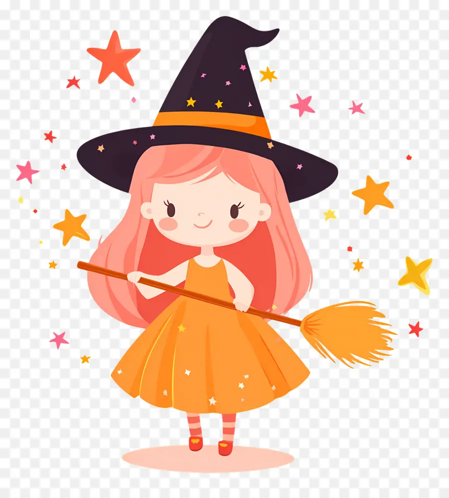 Linda Bruja De Halloween，Linda Bruja En Amarillo PNG