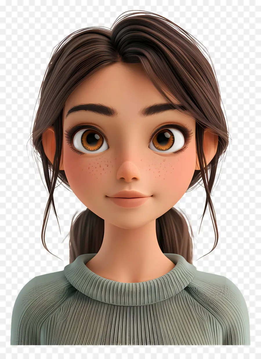 Avatar De Niña 3d，Chica Animada PNG