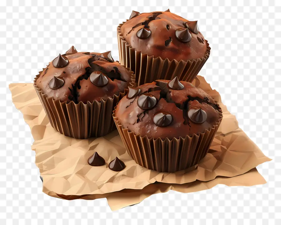 Muffins De Chocolate，Postre PNG