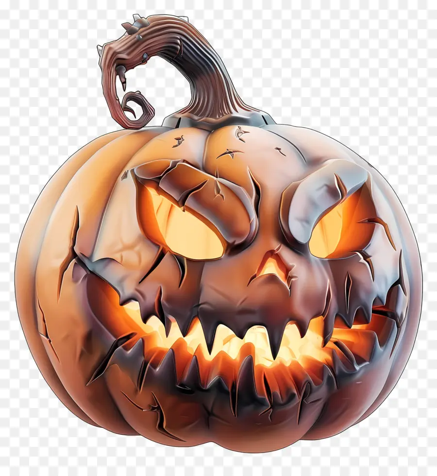 Calabaza De Halloween Animada，Calabaza Aterradora PNG