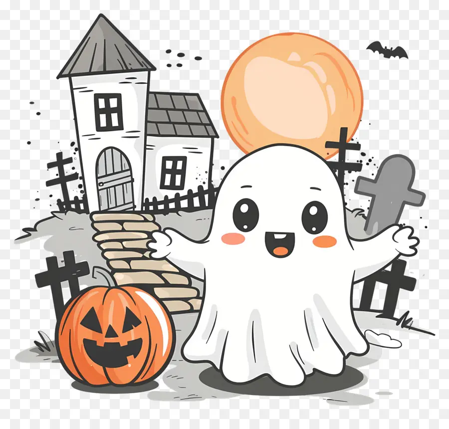 Fantasma De Halloween，Fantasma Con Calabaza PNG