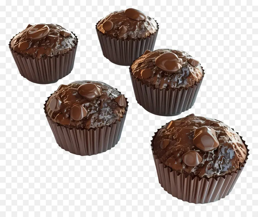 Muffins De Chocolate，Postre PNG