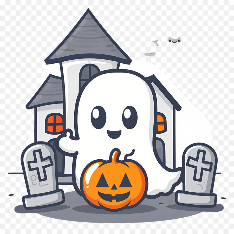 Fantasma De Halloween，Fantasma Con Calabaza PNG