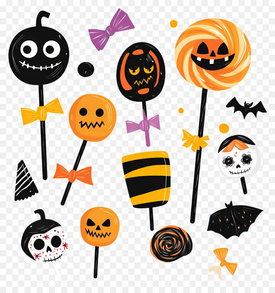 Dulces De Halloween，Piruletas De Halloween PNG