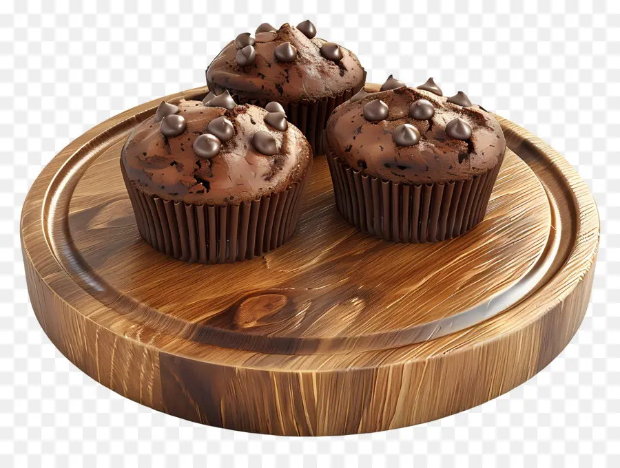 Muffins De Chocolate，Postre PNG