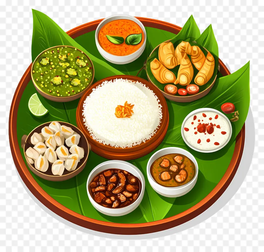 Onam Sadhya，Plato De Comida Tradicional PNG