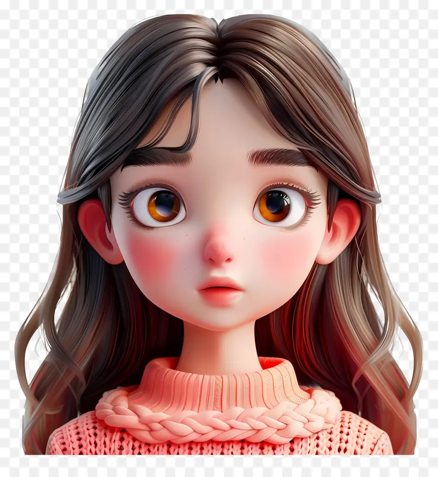 Avatar De Niña 3d，Chica Animada PNG