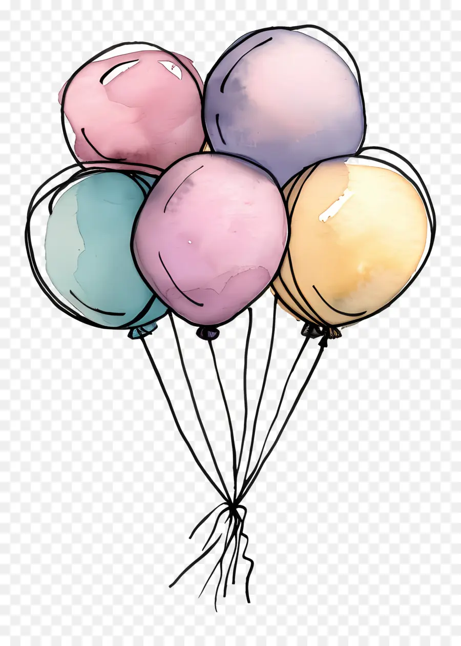 Globos Pastel，Globos Coloridos PNG