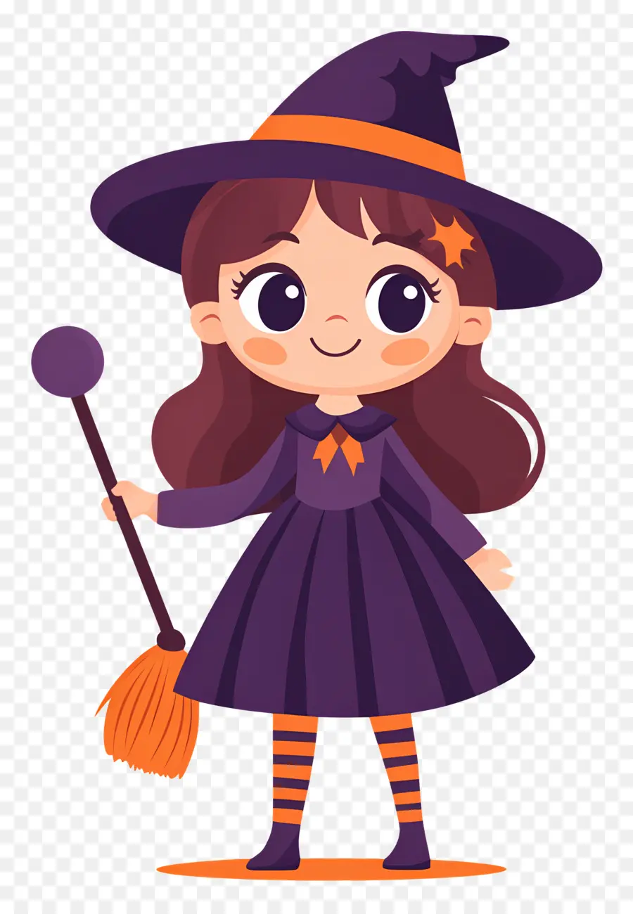 Linda Bruja De Halloween，Bruja Púrpura PNG