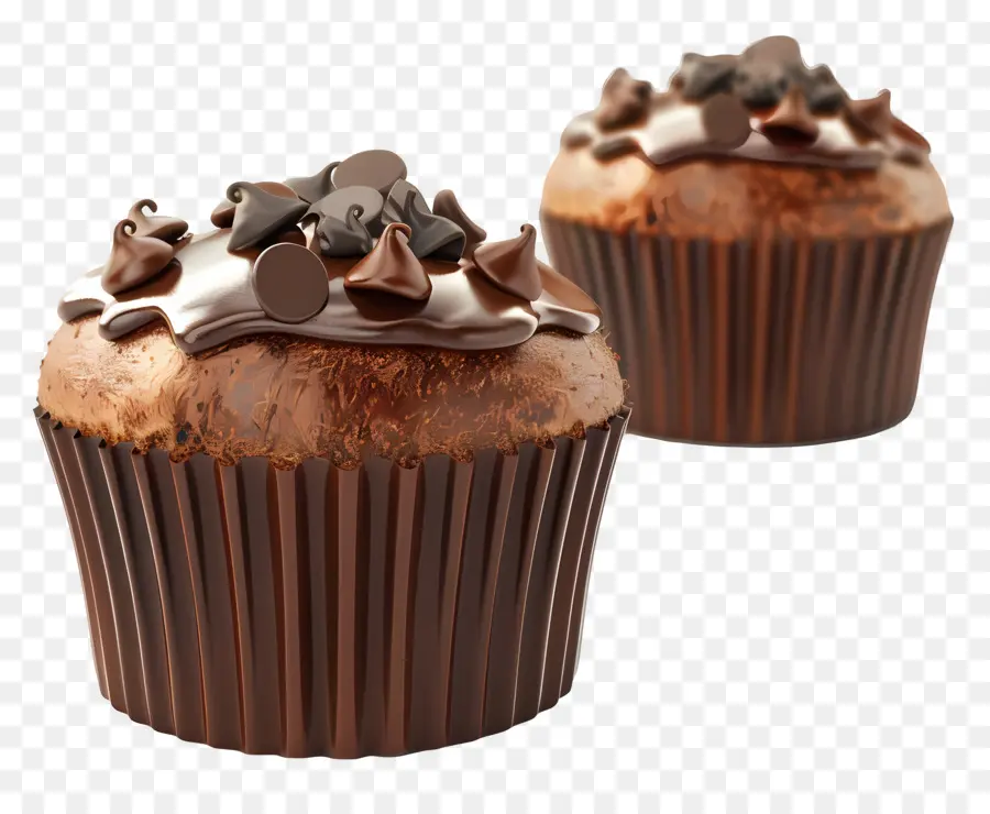 Muffins De Chocolate，Postre PNG