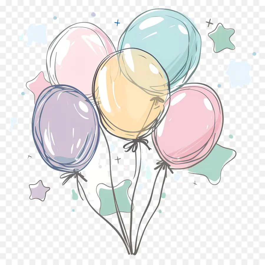 Globos Pastel，Globos Coloridos PNG