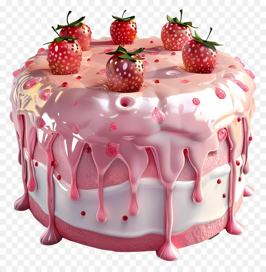 Pastel 3d，Pastel De Fresa PNG