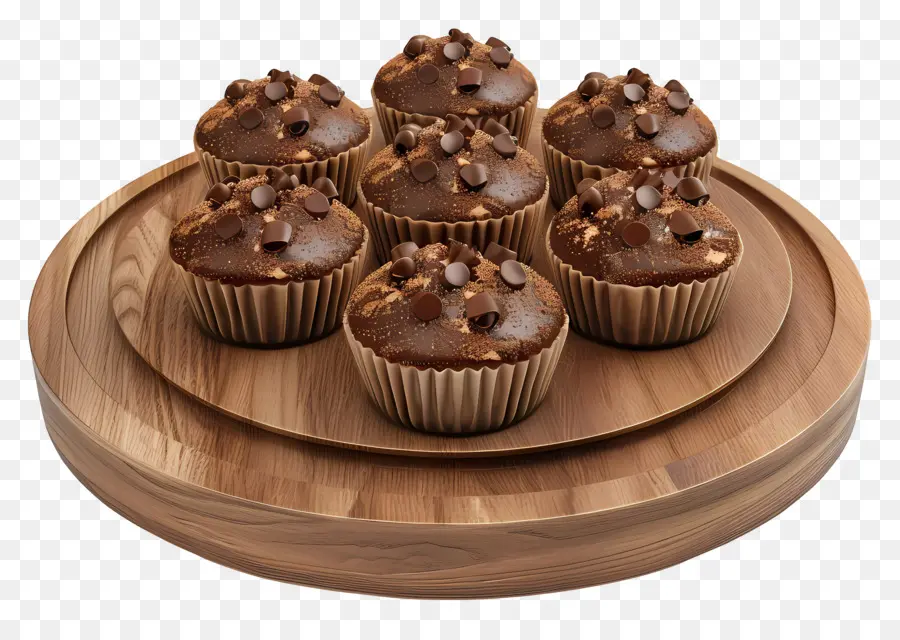 Muffins De Chocolate，Postre PNG