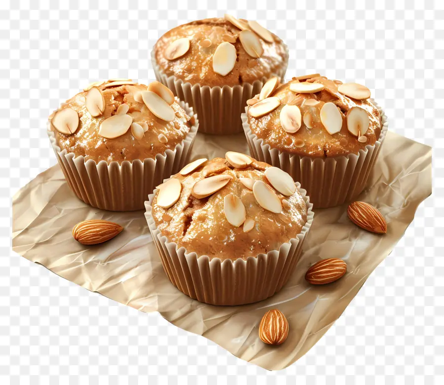 Muffins De Almendras，Magdalenas PNG