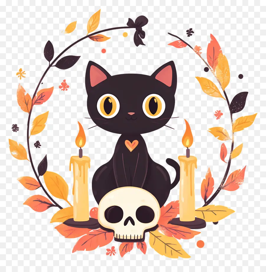 Gato Negro De Halloween，Gato Negro PNG