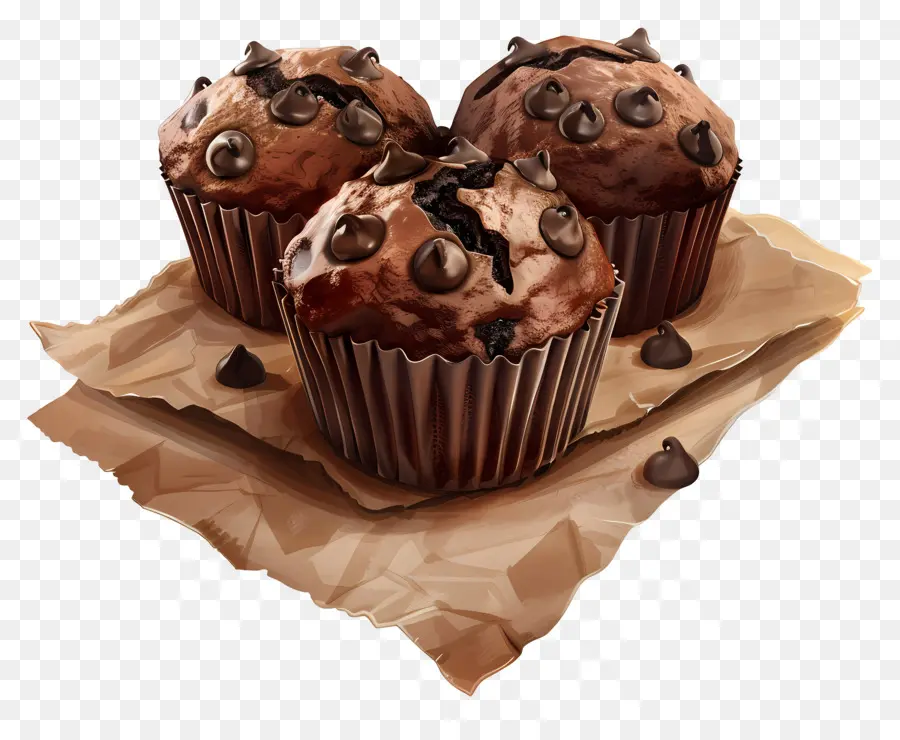 Muffins De Chocolate，Muffins Con Chispas De Chocolate PNG